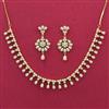 Cz Moti Necklace Set With Gold Plating