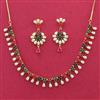 Cz Moti Necklace Set With Gold Plating