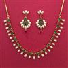 Cz Moti Necklace Set With Gold Plating