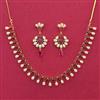 Cz Moti Necklace Set With Gold Plating
