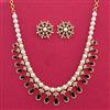 Cz Moti Necklace Set With Gold Plating