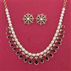 Cz Moti Necklace Set With Gold Plating
