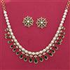 Cz Moti Necklace Set With Gold Plating