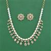 Cz Moti Necklace Set With Gold Plating