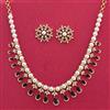 Cz Moti Necklace Set With Gold Plating