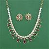 Cz Moti Necklace Set With Gold Plating