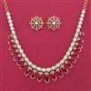 Cz Moti Necklace Set With Gold Plating