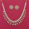Cz Moti Necklace Set With Gold Plating