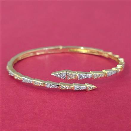 Cz Classic Kada With 2 Tone Rhodium Plating