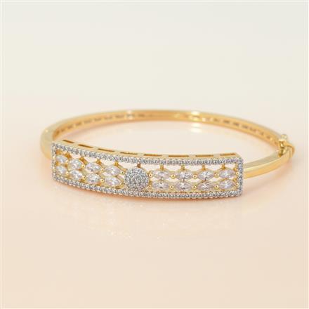 Cz Classic Kada With 2 Tone Rhodium Plating