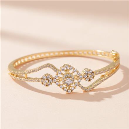 Cz Classic Kada With 2 Tone Rhodium Plating