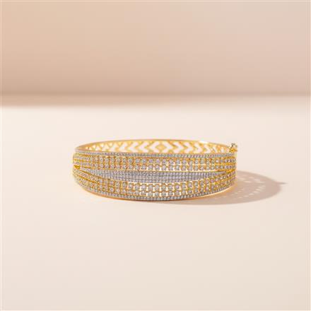 Cz Classic Kada With 2 Tone Rhodium Plating