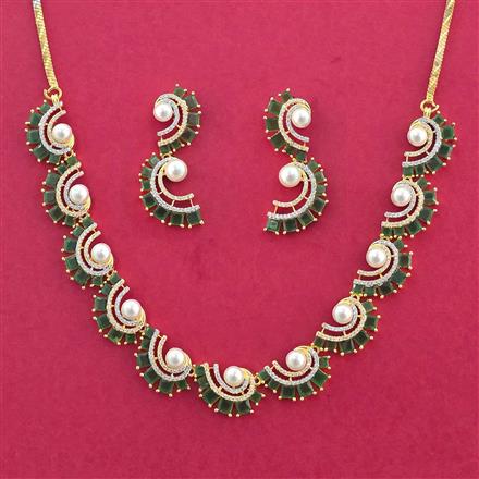 Cz Classic Necklace Set With 2 Tone Plating