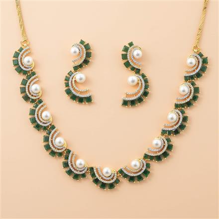 Cz Classic Necklace Set With 2 Tone Plating