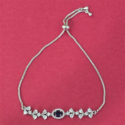 Cz Adjustable Bracelet With Rhodium Plating