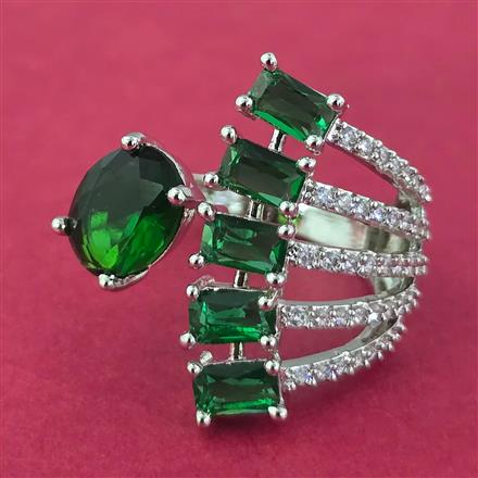 Cz Adjustable Ring With Rhodium Plating