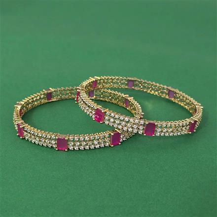 Cubic Zirconia Classic Bangles With Mehndi Plating