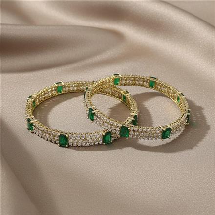 Cubic Zirconia Classic Bangles With Mehndi Plating