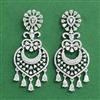 Cz Classic Earring With Mehndi 2 Tone Rhodium Plating