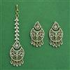Cz Classic Earring Tikka With Mehndi 2 Tone Rhodium Plating