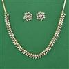 Cubic Zirconia Classic Necklace Set With 2 Tone Rhodium Plating