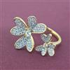 Cz Adjustable Ring With 2 Tone Rhodium Plating