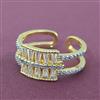 Cz Adjustable Ring With 2 Tone Rhodium Plating