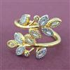 Cz Adjustable Ring With 2 Tone Rhodium Plating