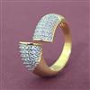 Cz Adjustable Ring With 2 Tone Rhodium Plating