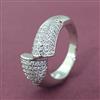 Cz Adjustable Ring With 2 Tone Rhodium Plating