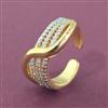 Cz Adjustable Ring With 2 Tone Rhodium Plating