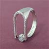 Cz Adjustable Ring With 2 Tone Rhodium Plating