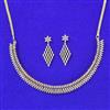 Cubic Zirconia Classic Necklace Set With 2 Tone Rhodium Plating