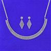Cubic Zirconia Classic Necklace Set With 2 Tone Rhodium Plating