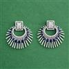 Cz Classic Earring With Rhodium Plating
