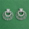 Cz Classic Earring With Rhodium Plating