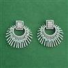 Cz Classic Earring With Rhodium Plating