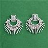 Cz Classic Earring With Rhodium Plating