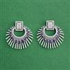 Cz Classic Earring With Rhodium Plating