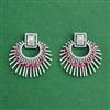 Cz Classic Earring With Rhodium Plating