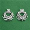 Cz Classic Earring With Rhodium Plating