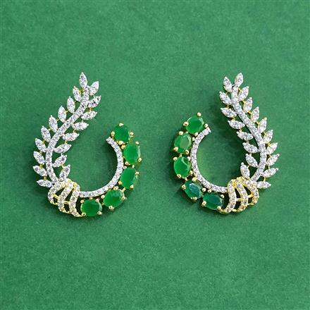 Cz Classic Earring With 2 Tone Plating