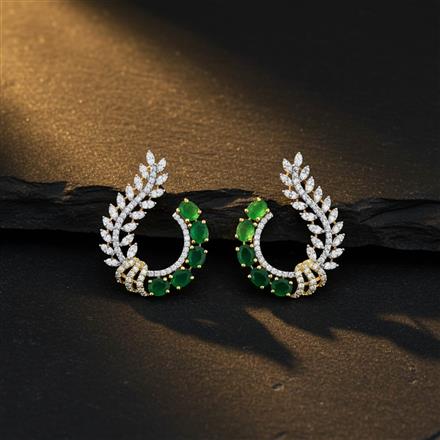 Cz Classic Earring With 2 Tone Plating