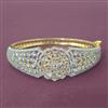 Cz Openable Kada With Mehndi 2 Tone Rhodium Plating
