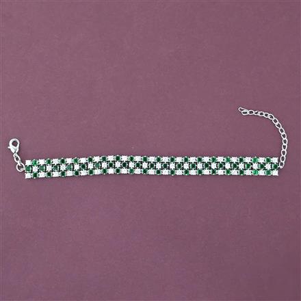 Cz Classic Bracelet With Rhodium Plating