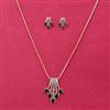 Cubic Zirconia Classic Pendant Set With 2 Tone Plating