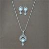 Cz Classic Pendant Set With 2 Tone Rhodium Plating