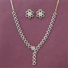 Cz Classic Necklace Set With 2 Tone Plating