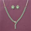 Cz Classic Necklace Set With 2 Tone Plating