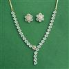 Cz Classic Necklace Set With 2 Tone Plating